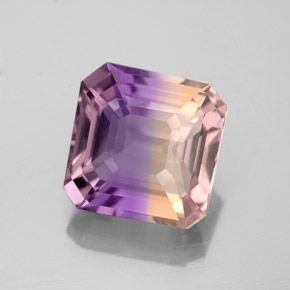 Amétrine bicolore naturelle taille émeraude, 3,91 ct, VVS-VS