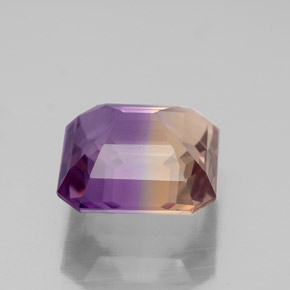Amétrine bicolore naturelle taille émeraude, 3,91 ct, VVS-VS