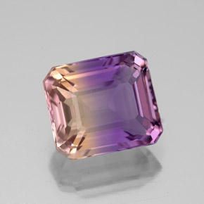 Amétrine bicolore naturelle taille émeraude, 4,01 ct, VVS