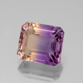 Amétrine bicolore naturelle taille émeraude, 4,01 ct, VVS