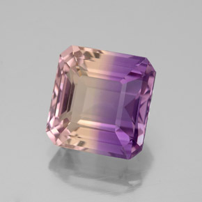 Amétrine bicolore naturelle taille émeraude, 4,74 ct, VVS-VS