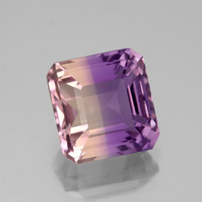 Amétrine bicolore naturelle taille émeraude, 4,74 ct, VVS-VS