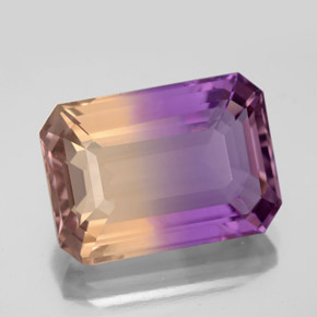 Amétrine bicolore naturelle taille émeraude, 10,42 ct, VVS
