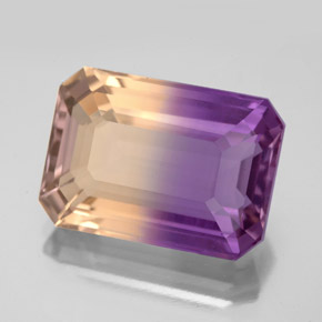 Amétrine bicolore naturelle taille émeraude, 10,42 ct, VVS