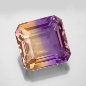 Amétrine bicolore naturelle taille émeraude, 9,94 ct, VS