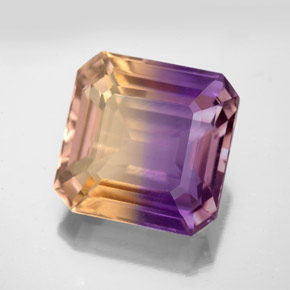 Amétrine bicolore naturelle taille émeraude, 9,94 ct, VS