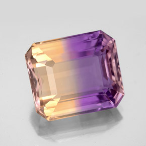 Amétrine bicolore naturelle taille émeraude, 9,81 ct, VVS