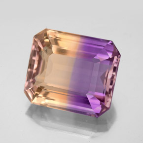 Amétrine bicolore naturelle taille émeraude, 9,81 ct, VVS