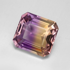 Amétrine bicolore naturelle taille émeraude, 9,00 ct, VVS-VS