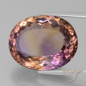 Amétrine bicolore naturelle coupe ovale, 27,34 ct, VVS