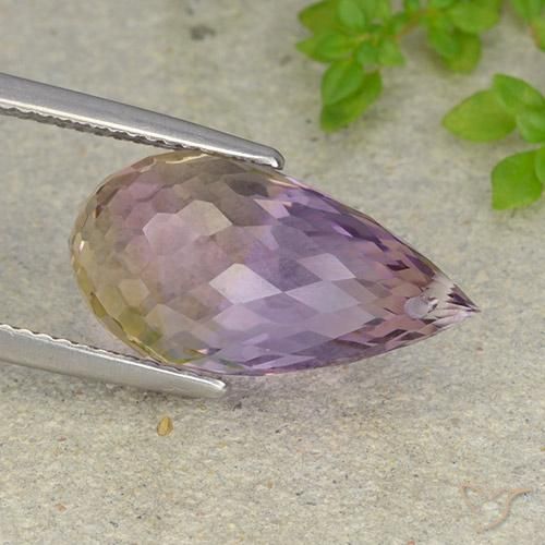 Amétrine Bicolore naturelle Briolette, 10.55 ct, VVS