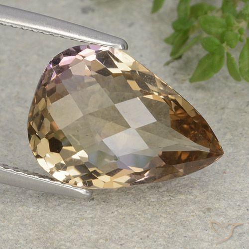 7.02ct Naturel Bicolore Amétrine, En forme de poire, VVS