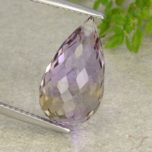 Amétrine bicolore naturelle briolette, 8,61 ct, VVS