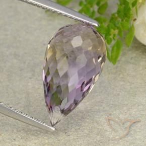Amétrine bicolore naturelle briolette, 8,61 ct, VVS