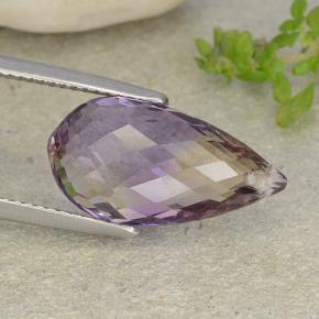 Amétrine bicolore naturelle briolette, 7,71 ct, VVS