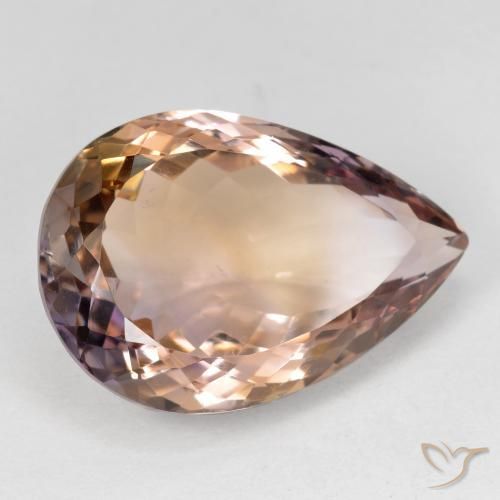 Amétrine Bicolore naturelle En forme de poire, 17.76 ct, VS