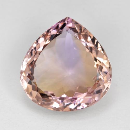Amétrine bicolore naturelle en forme de poire, 13,59 ct, VS