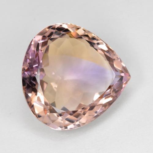 Amétrine bicolore naturelle en forme de poire, 13,59 ct, VS