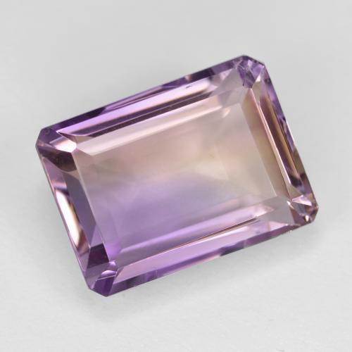 Amétrine bicolore naturelle taille émeraude, 7,53 ct, VS