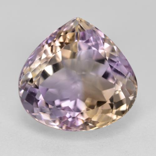 Amétrine bicolore naturelle en forme de poire, 9,50 ct, VVS