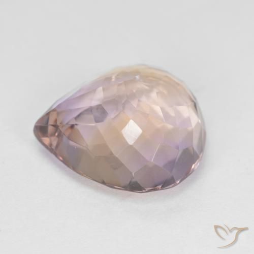 Amétrine bicolore naturelle en forme de poire, 6,23 ct, VS