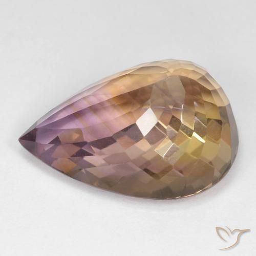 Amétrine Bicolore naturelle En forme de poire, 18.47 ct, VS