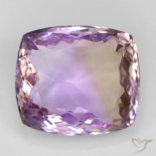 Amétrine bicolore naturelle coupe coussin, 29,87 ct, VVS