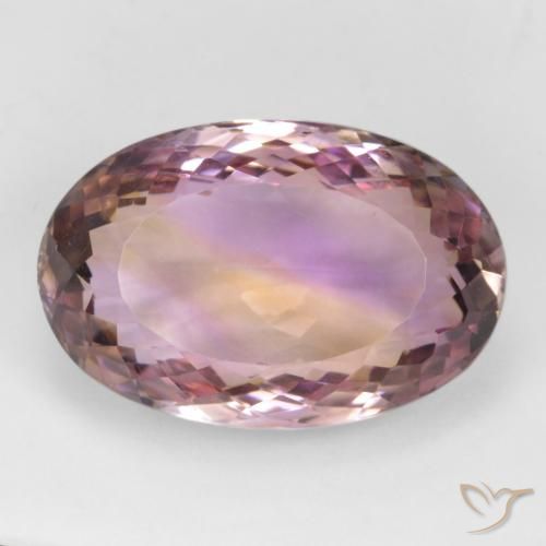 Amétrine bicolore naturelle coupe ovale, 24,09 ct, VVS