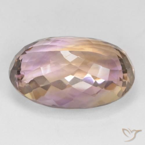 Amétrine bicolore naturelle coupe ovale, 24,09 ct, VVS