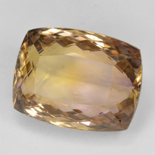 Amétrine bicolore naturelle coupe coussin, 27,60 ct, VVS