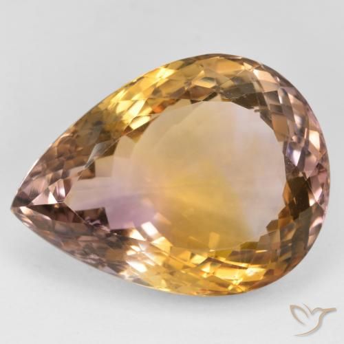 31.86ct Naturel Bicolore Amétrine, En forme de poire, VVS