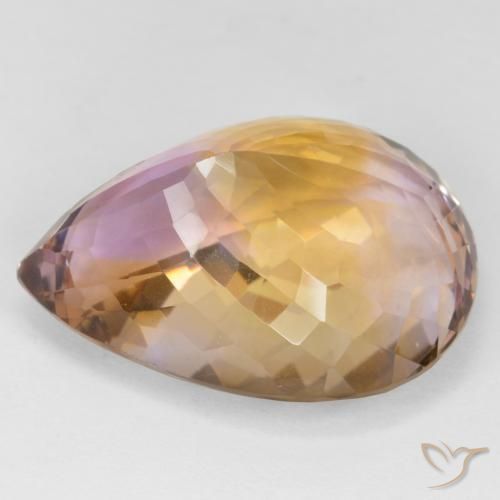 Amétrine Bicolore naturelle En forme de poire, 31.86 ct, VVS
