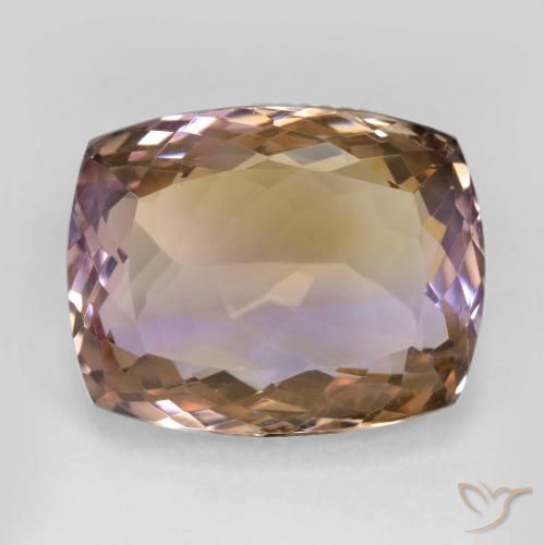 Amétrine bicolore naturelle coupe coussin, 18,73 ct, VS