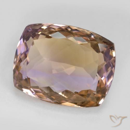 Amétrine bicolore naturelle coupe coussin, 18,73 ct, VS