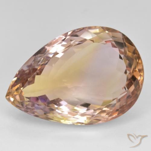 28.98ct Naturel Bicolore Amétrine, En forme de poire, VVS-VS