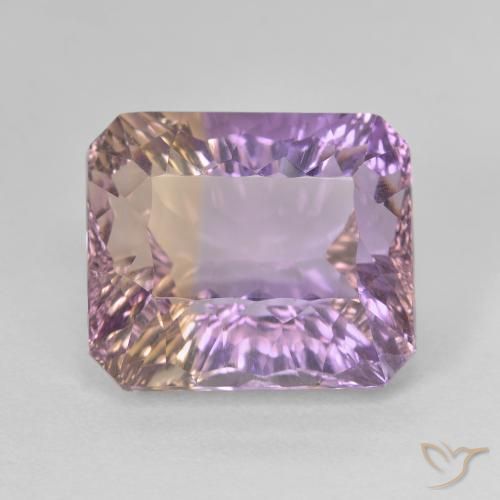 Amétrine bicolore naturelle taille émeraude, 8,84 ct, VVS-VS