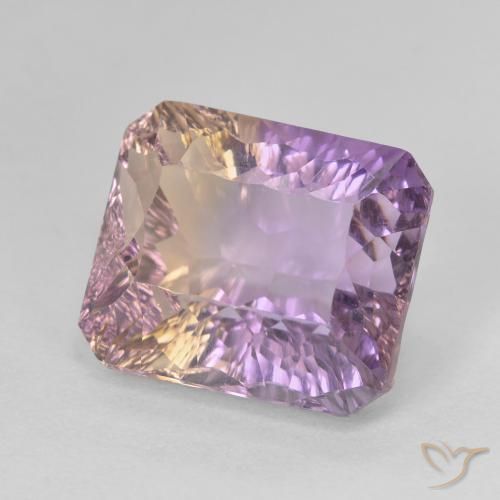 Amétrine bicolore naturelle taille émeraude, 8,84 ct, VVS-VS