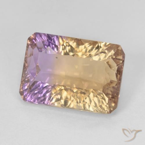 Amétrine Bicolore naturelle Octogone / coupe Émeraude, 7.09 ct, VVS-VS