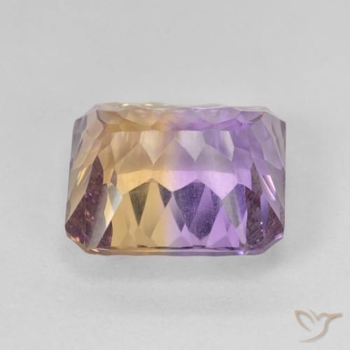 Amétrine Bicolore naturelle Taille émeraude, 7.60 ct, VVS-VS