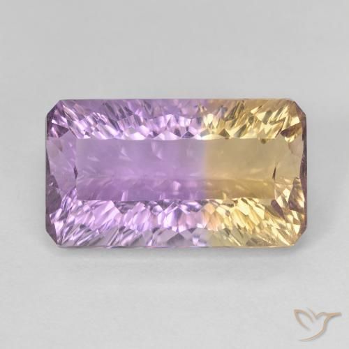 6.56ct Naturel Bicolore Amétrine, Taille émeraude, VVS-VS