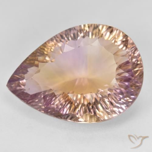 19.08ct Naturel Bicolore Amétrine, En forme de poire, VVS