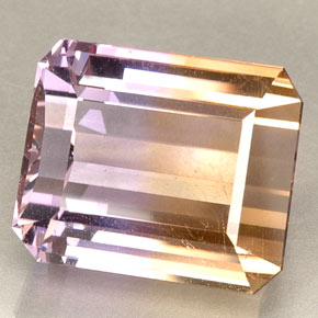 Amétrine jaune naturelle taille émeraude, 23,37 ct, VVS