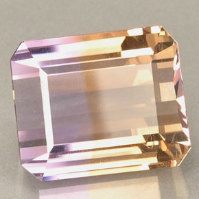 Amétrine jaune naturelle taille émeraude, 23,37 ct, VVS