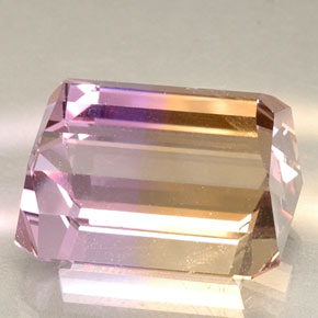 Amétrine jaune naturelle taille émeraude, 23,37 ct, VVS