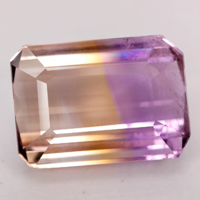 Amétrine jaune naturelle taille émeraude, 16,32 ct, SI