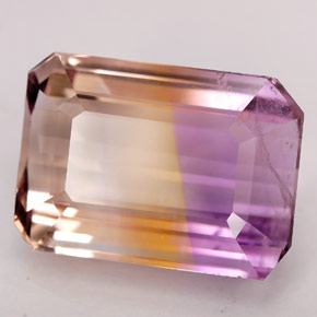 Amétrine jaune naturelle taille émeraude, 16,32 ct, SI