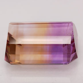 Amétrine jaune naturelle taille émeraude, 16,32 ct, SI