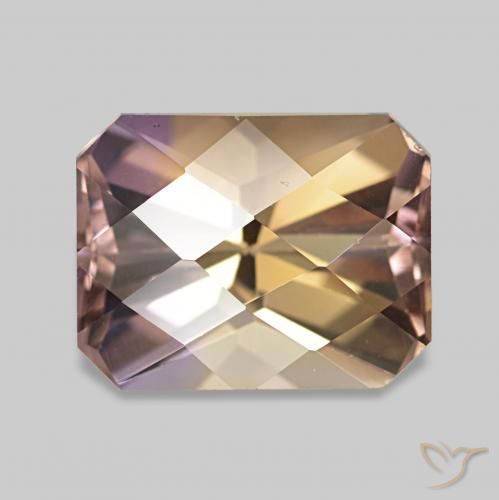 2.47ct Bicolore Amétrine, Taille émeraude, VVS