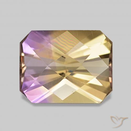 3.22ct Bicolore Amétrine, Taille émeraude, VVS