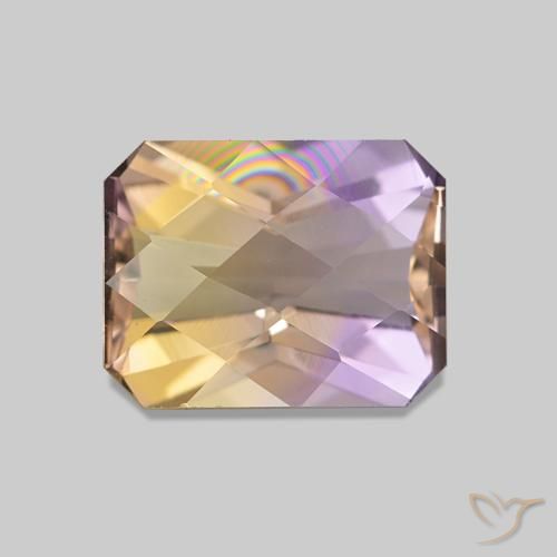 2.21ct Bicolore Amétrine, Taille émeraude, VVS